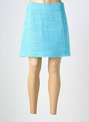 Jupe courte tissage tweed bleu YESS. femme