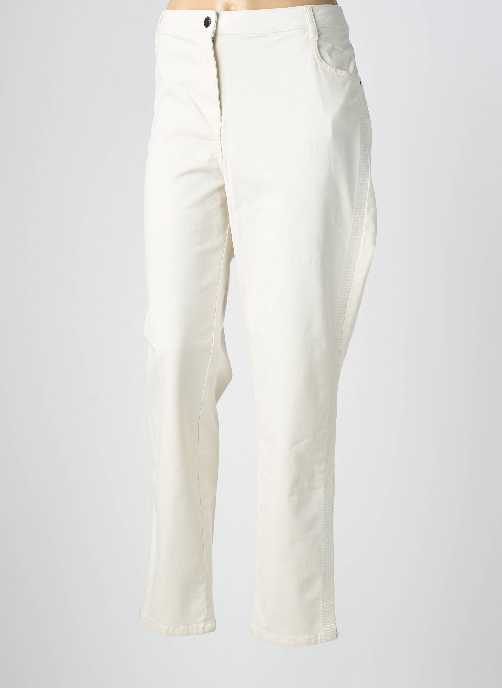 Jeans coupe slim tissage brut taille normale beige FUEGO WOMAN femme