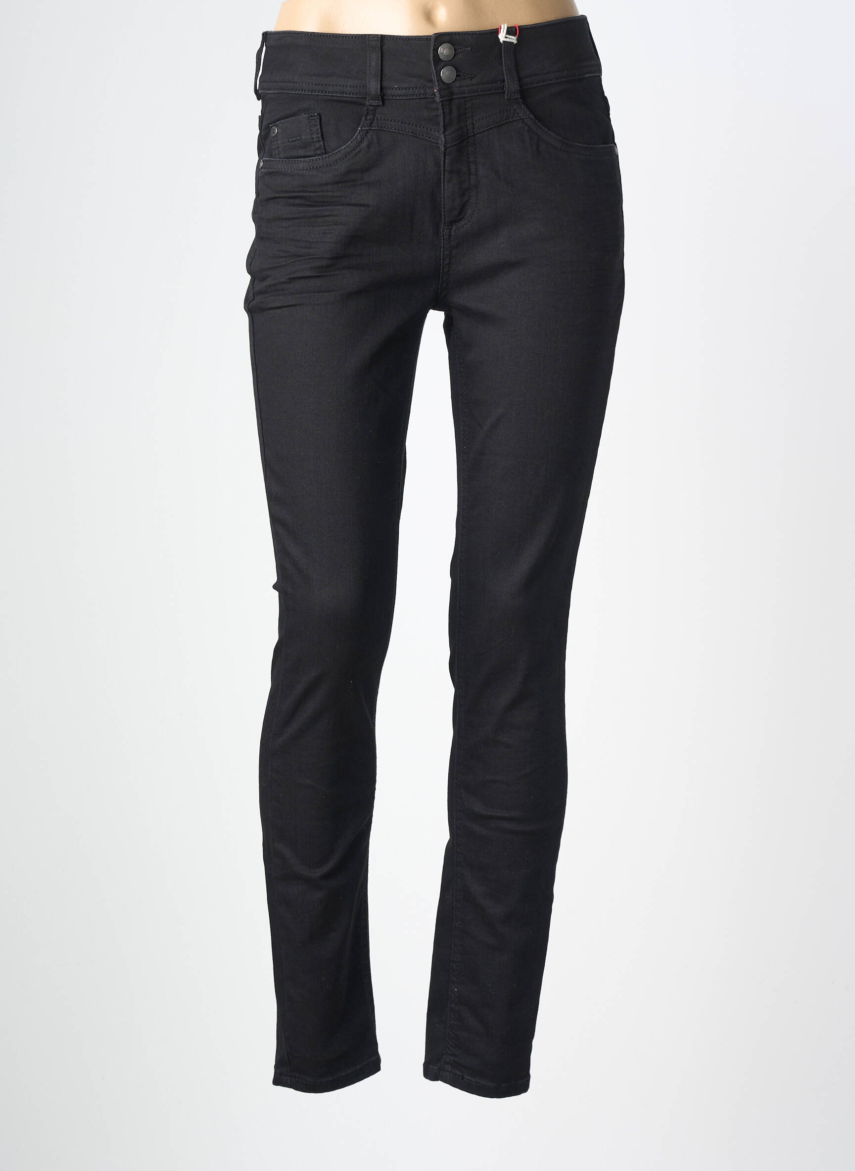 Jeans coupe slim tissage brut taille normale noir STREET ONE femme