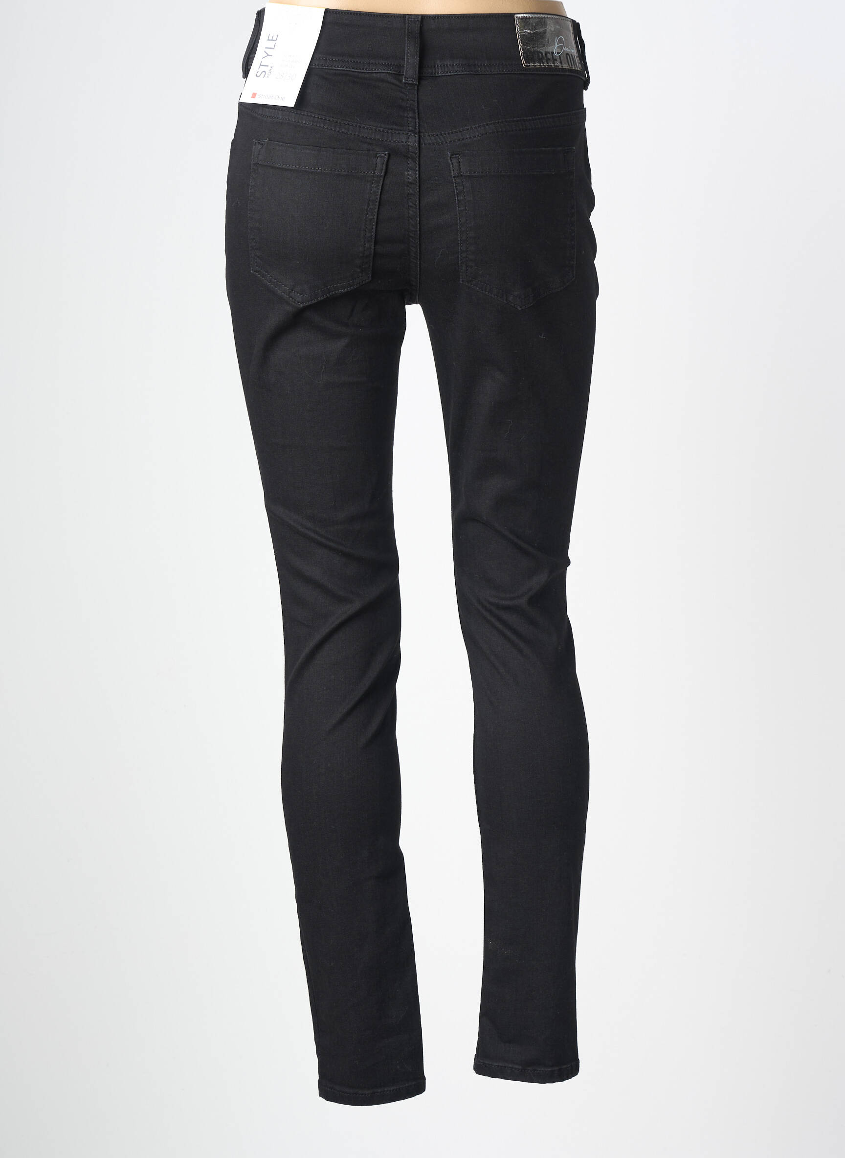 Jeans coupe slim tissage brut taille normale noir STREET ONE femme