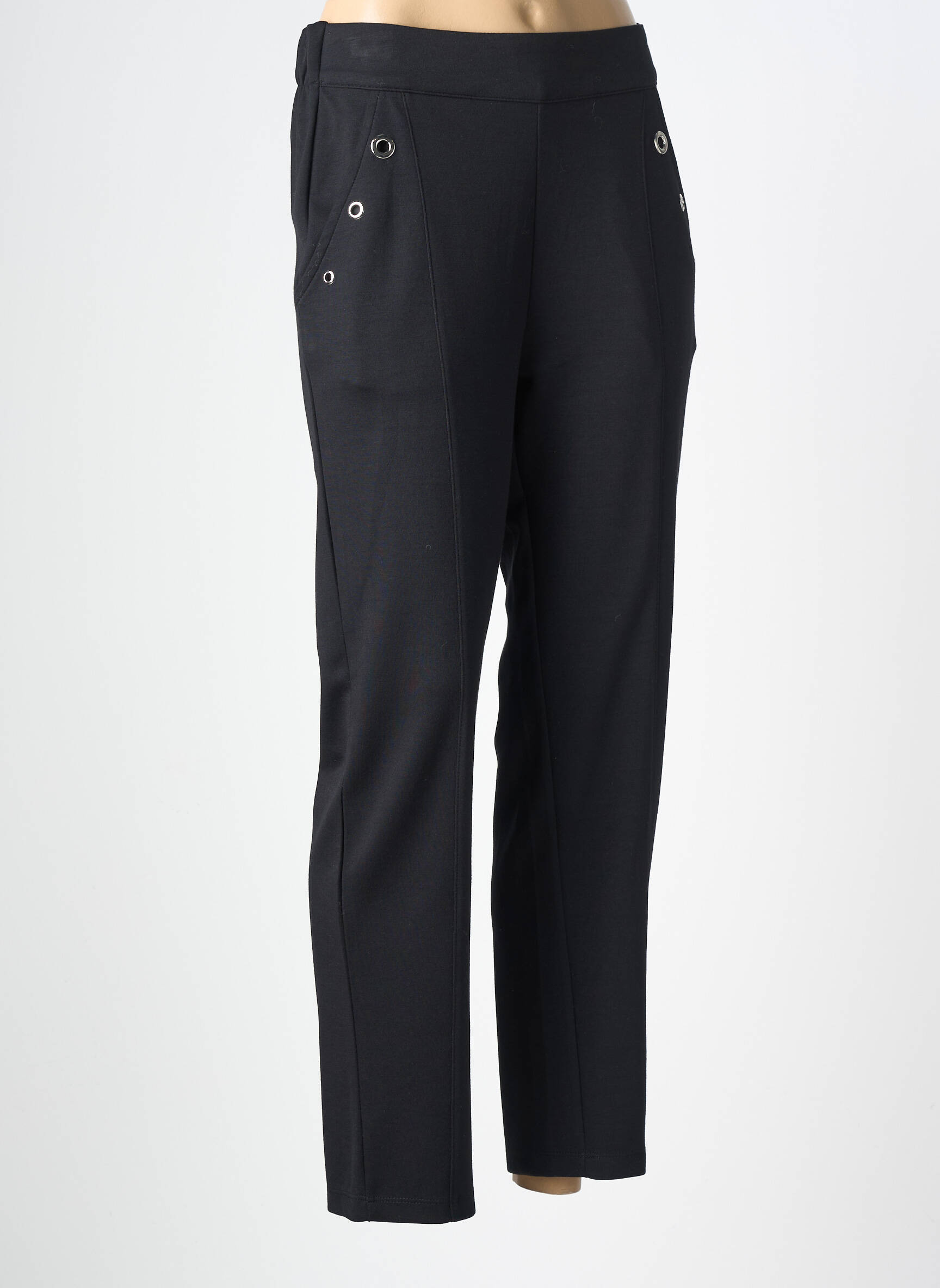 Pantalon slim taille élastique taille normale noir EVER SASSY femme