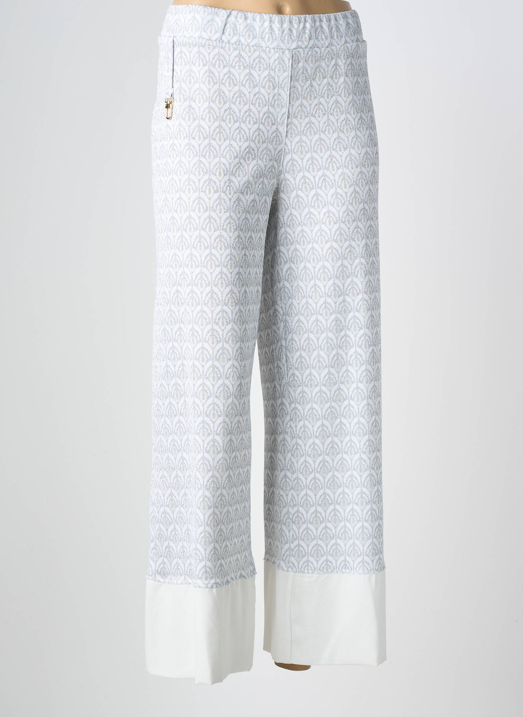 Pantalon droit stretch taille normale gris ELLY ITALIA femme