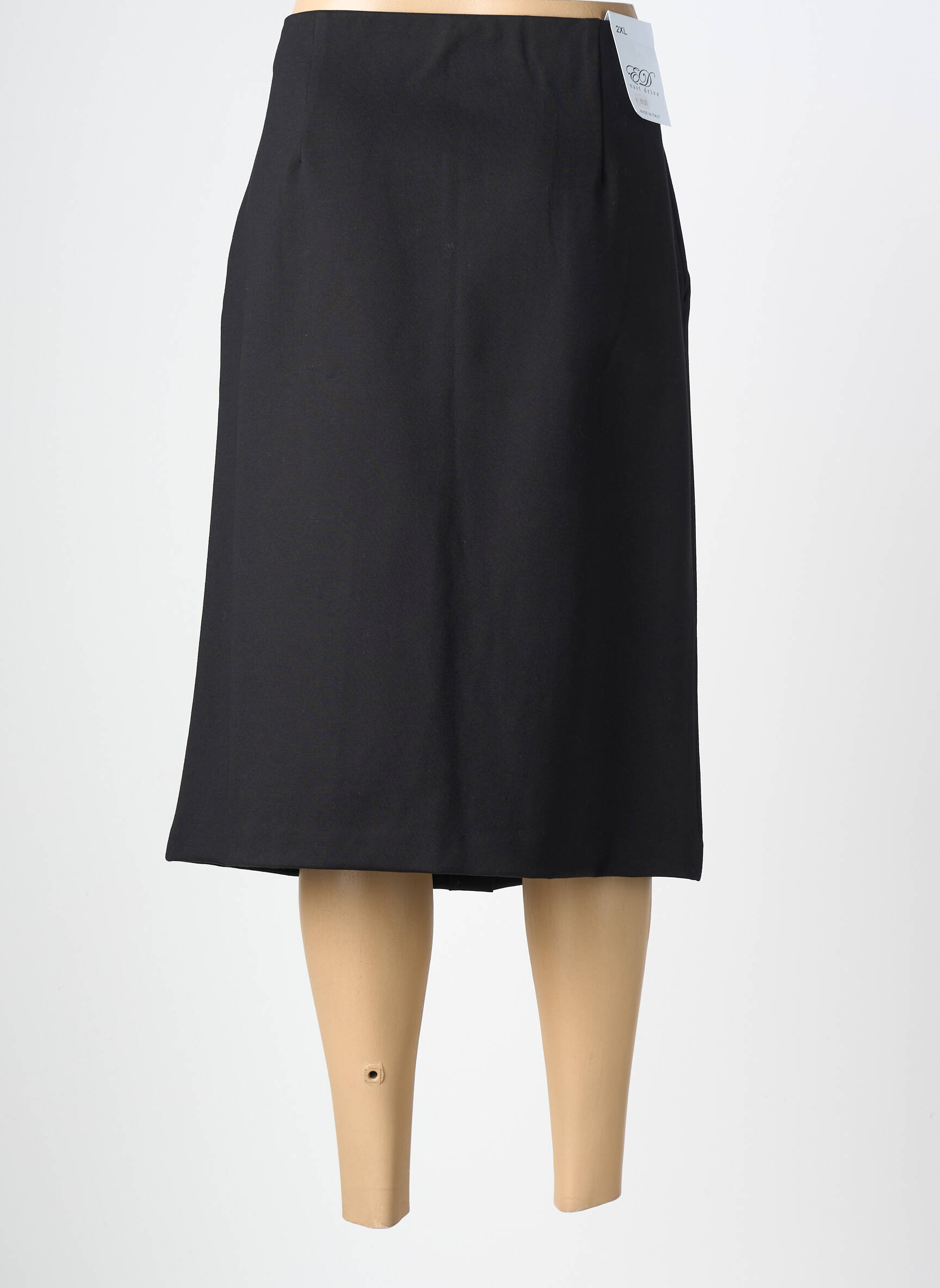Jupe mi-longue stretch noir EAST DRIVE femme
