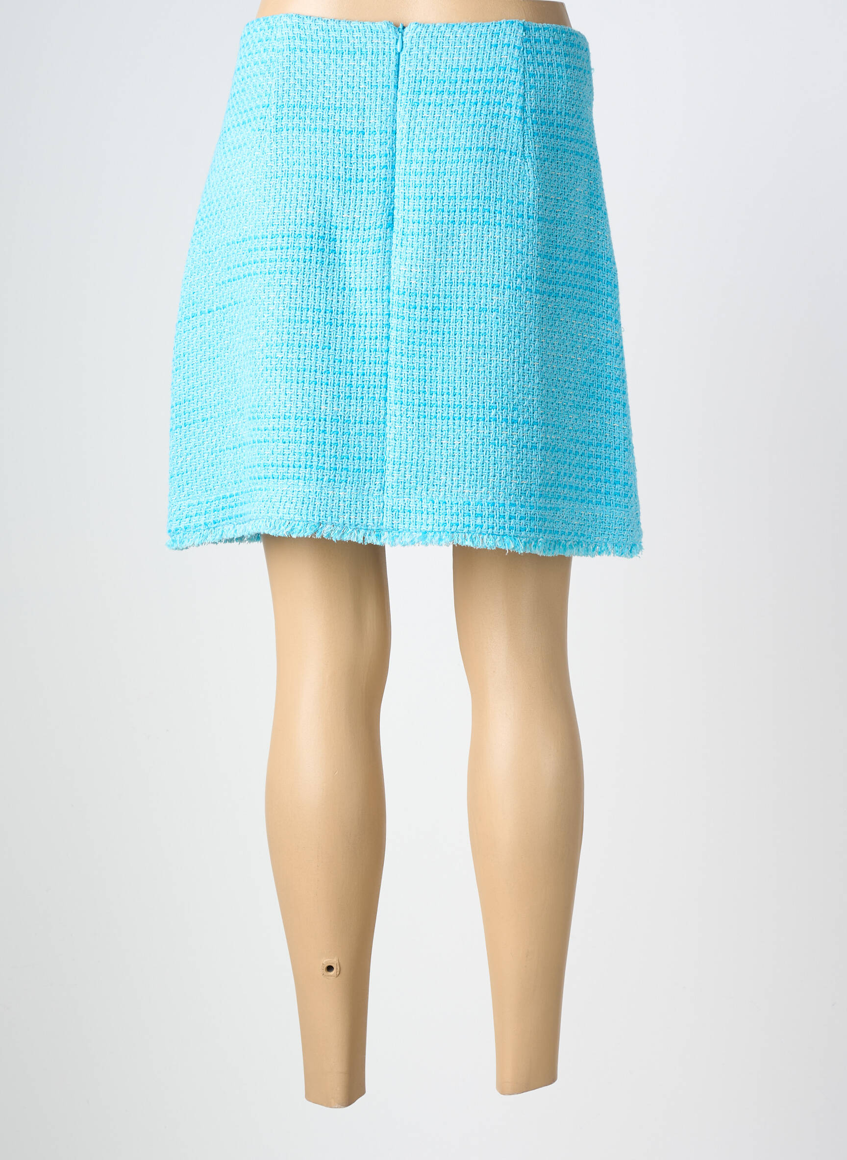 Jupe courte tissage tweed bleu YESS. femme