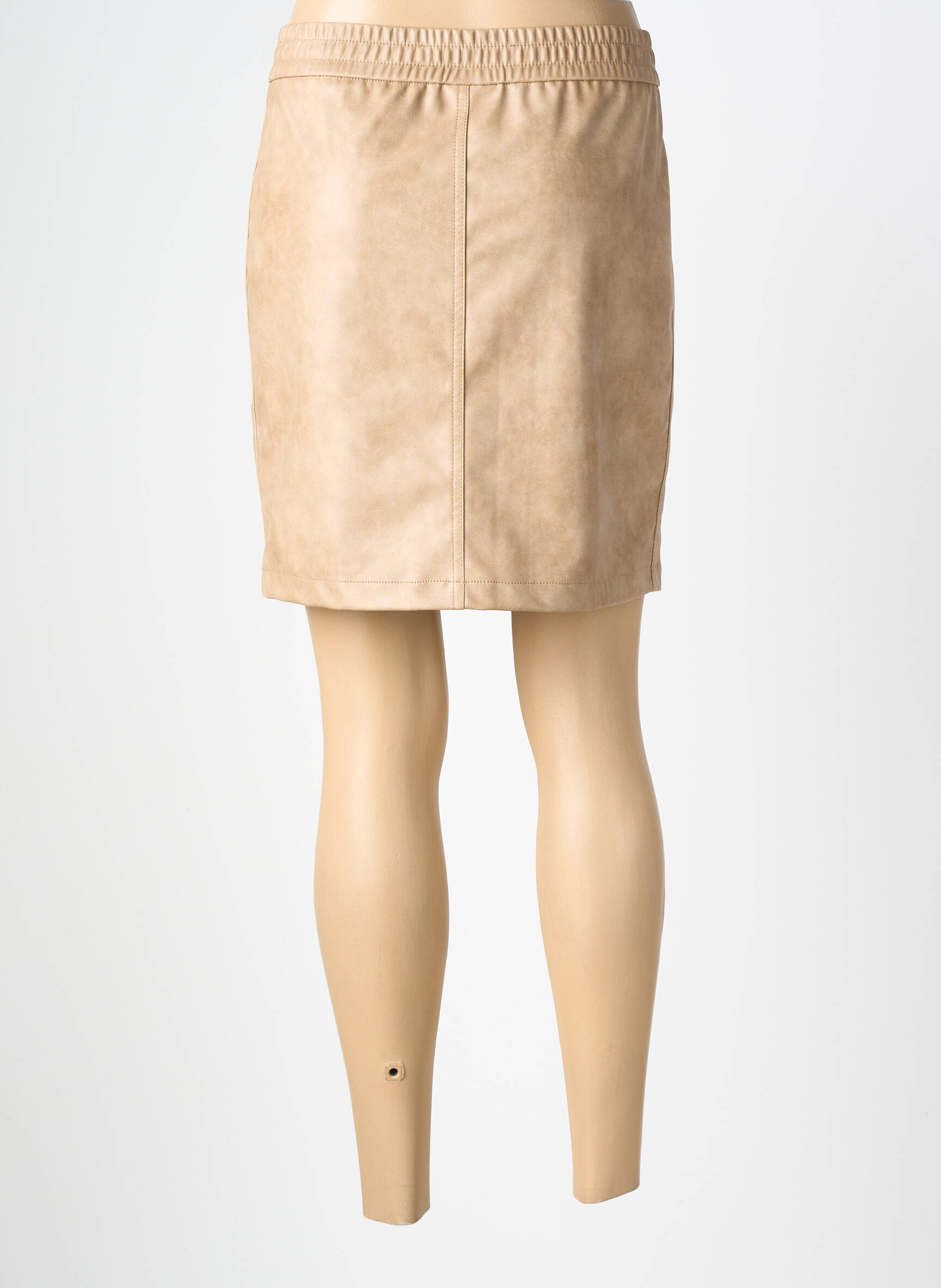 Jupe courte taille élastique beige STREET ONE femme