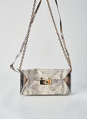 Sac multipoches forme rectangulaire argent JOAQUIM FERRER femme