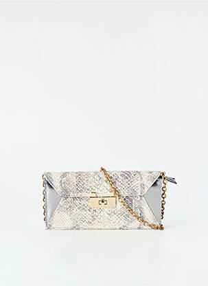 Sac multipoches forme rectangulaire argent JOAQUIM FERRER femme