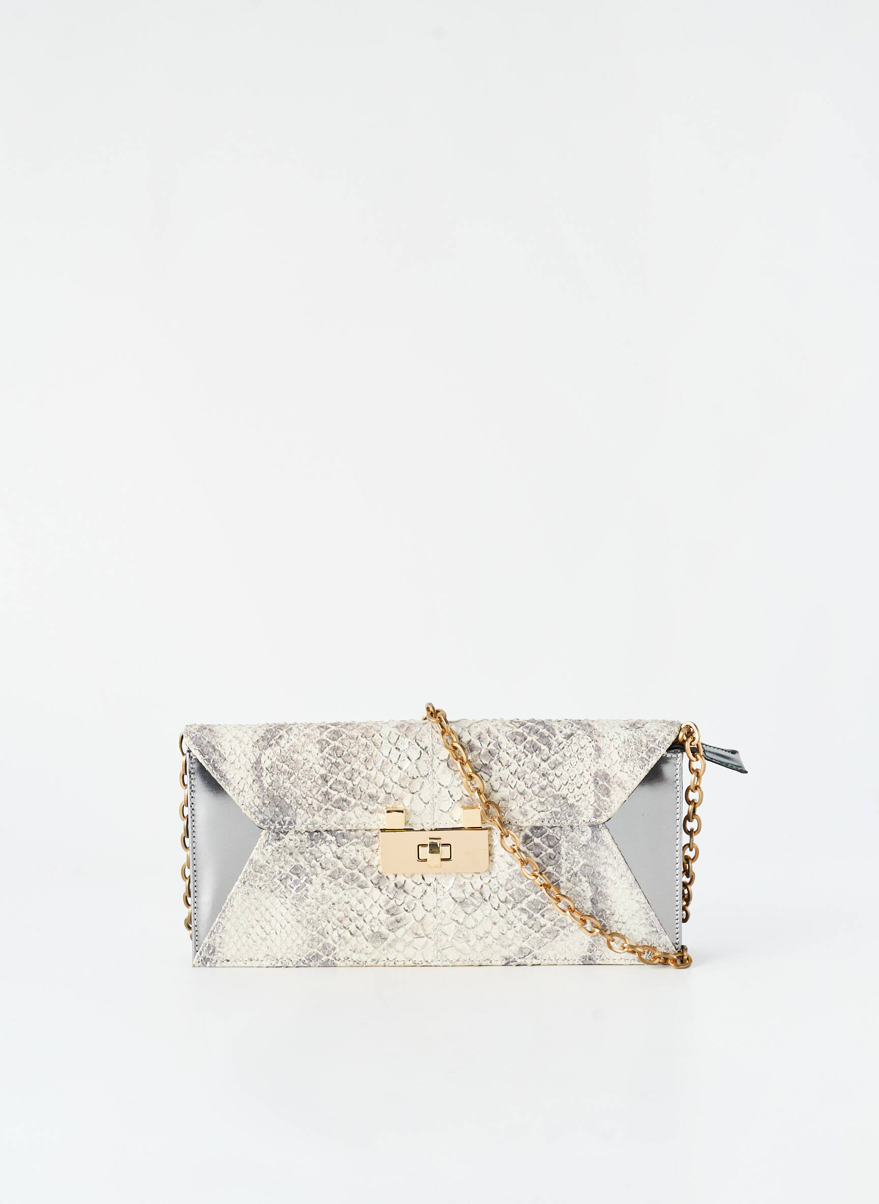 Sac multipoches forme rectangulaire argent JOAQUIM FERRER femme