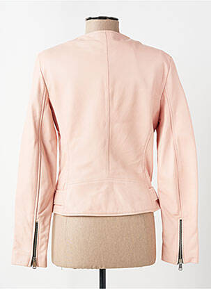 Veste en cuir poches rose LADC femme