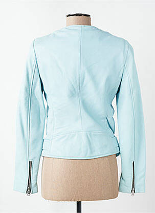 Veste en cuir poches bleu LADC femme