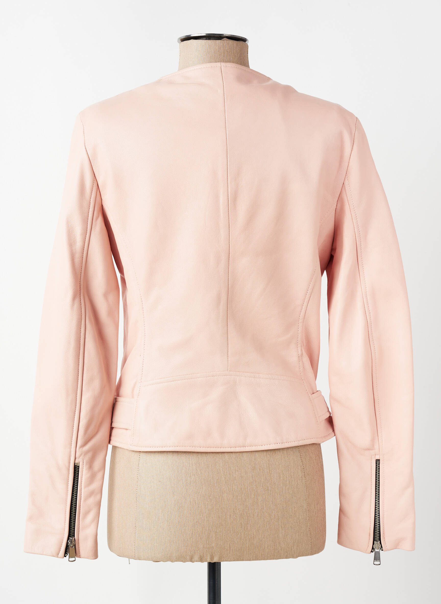 Veste en cuir poches rose LADC femme