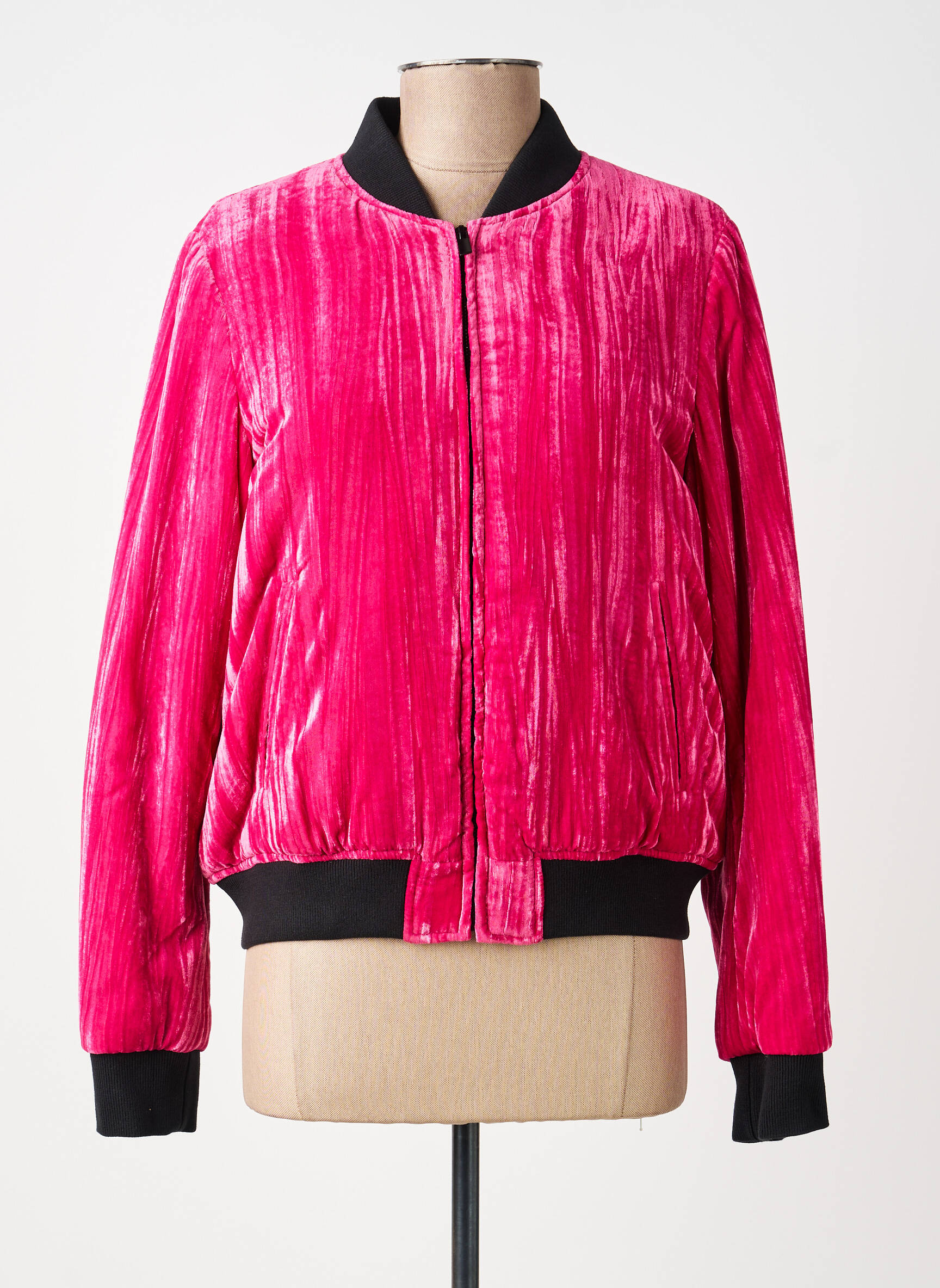 Blouson effet matière satinée rose THE KOOPLES femme