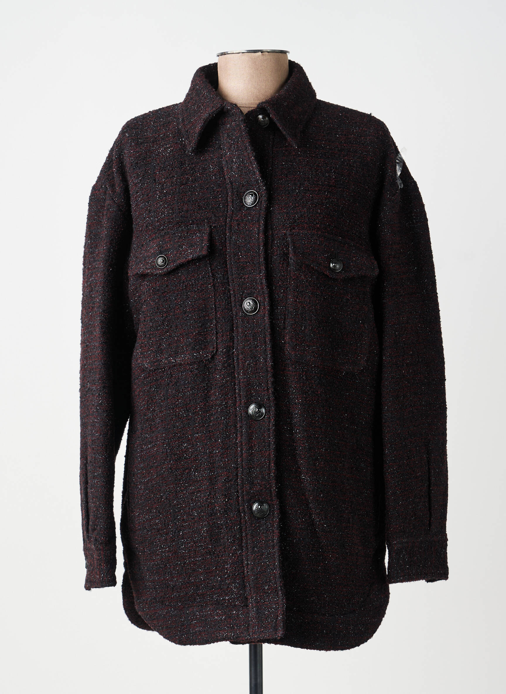 Manteau court coupe droite sans capuche noir THE KOOPLES femme