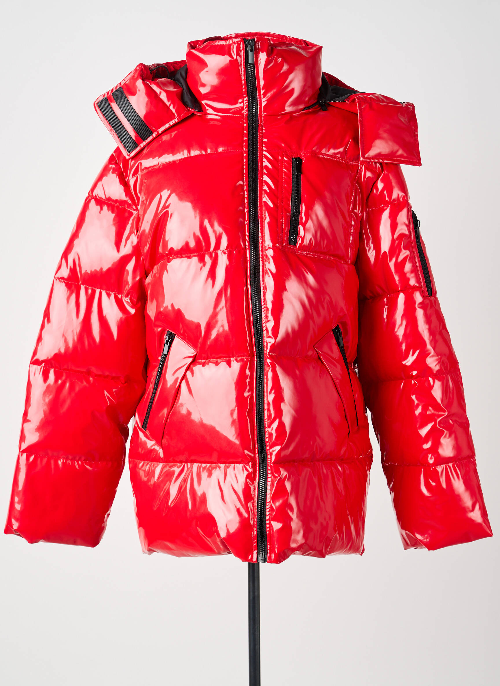 Doudoune manches longues a capuche rouge THE KOOPLES femme