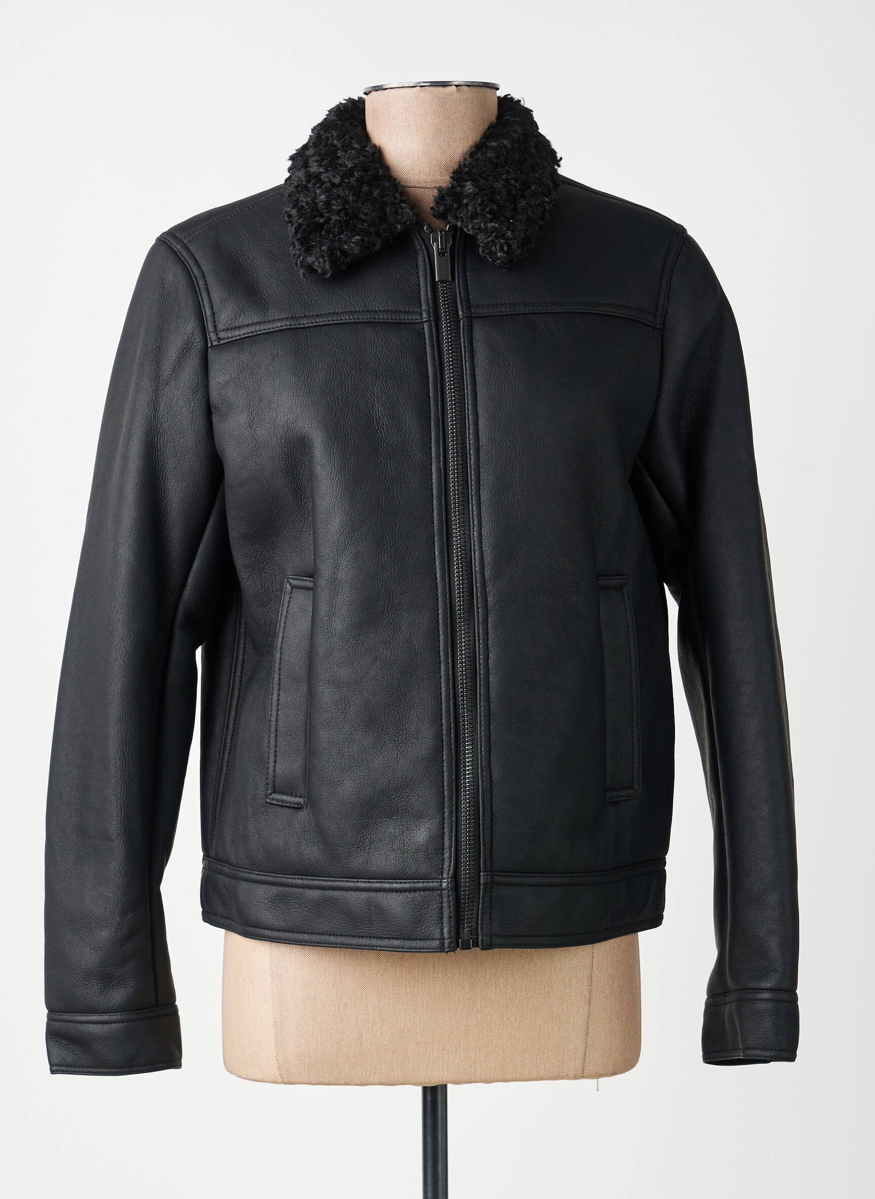 Veste simili cuir poches noir THE KOOPLES femme