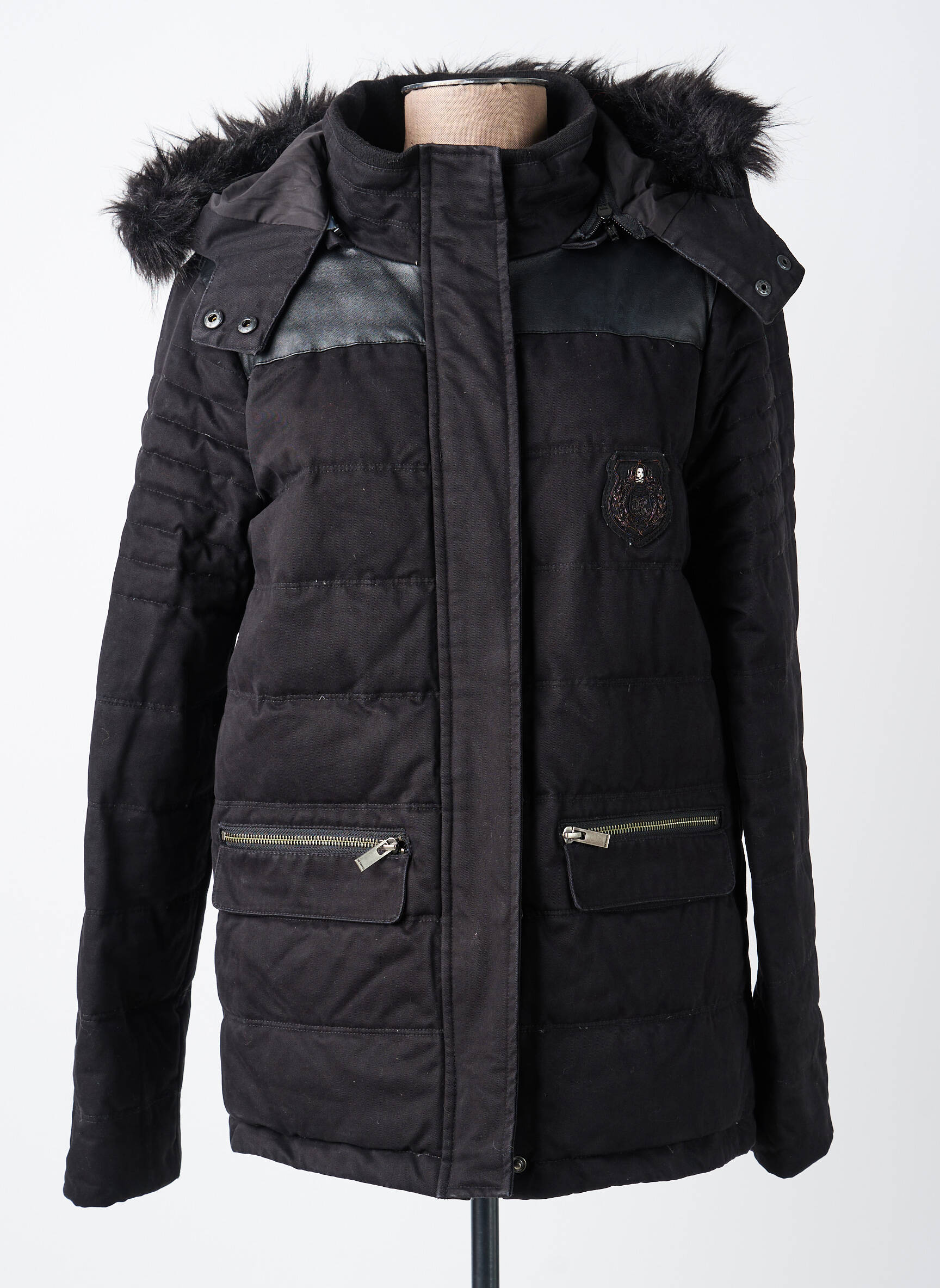 Doudoune manches longues a capuche noir THE KOOPLES femme