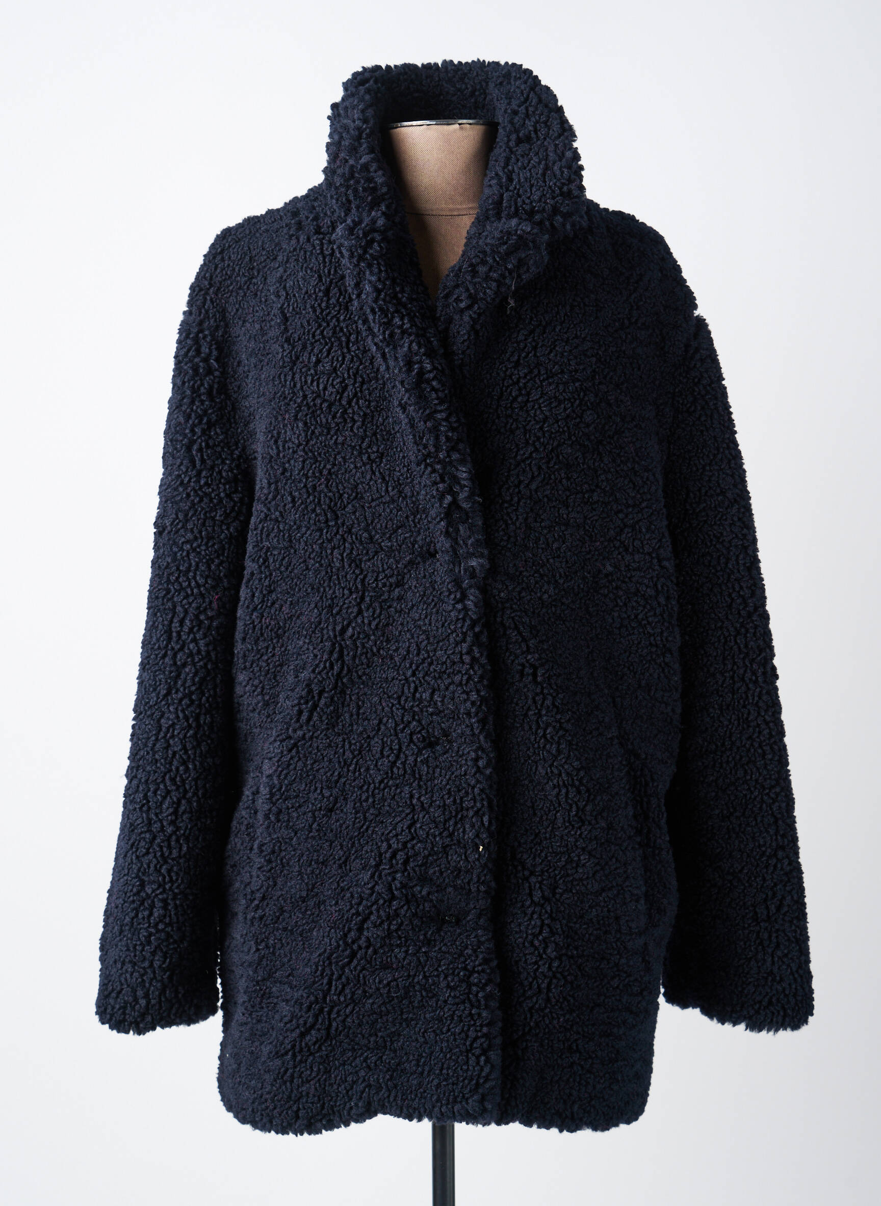 Manteau long coupe droite sans capuche bleu THE KOOPLES femme
