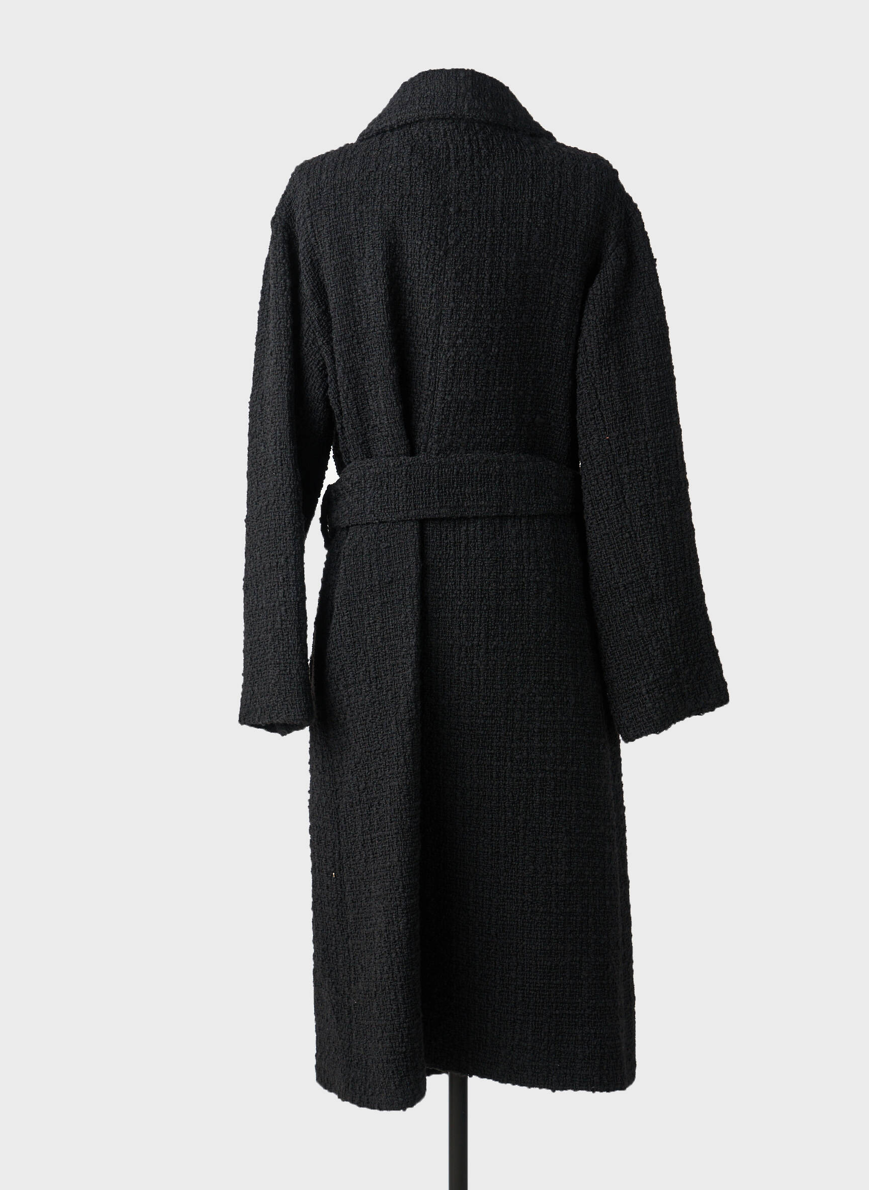 Manteau long coupe cintrée sans capuche noir THE KOOPLES femme