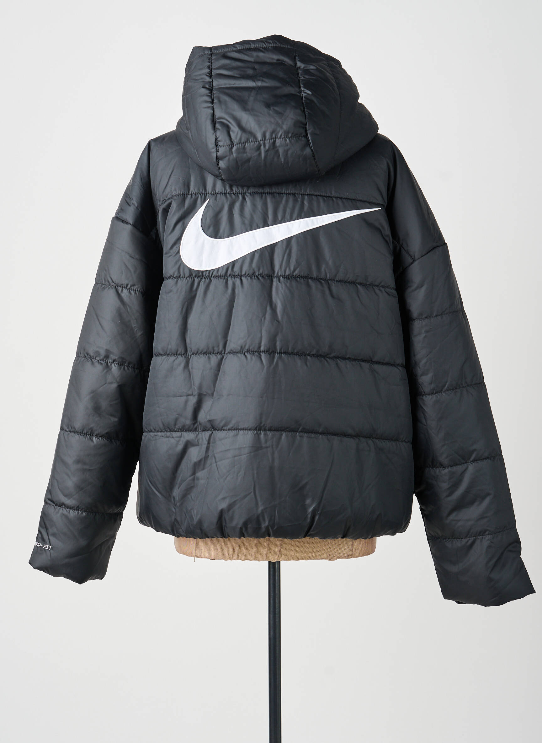 Doudoune manches longues a capuche noir NIKE femme