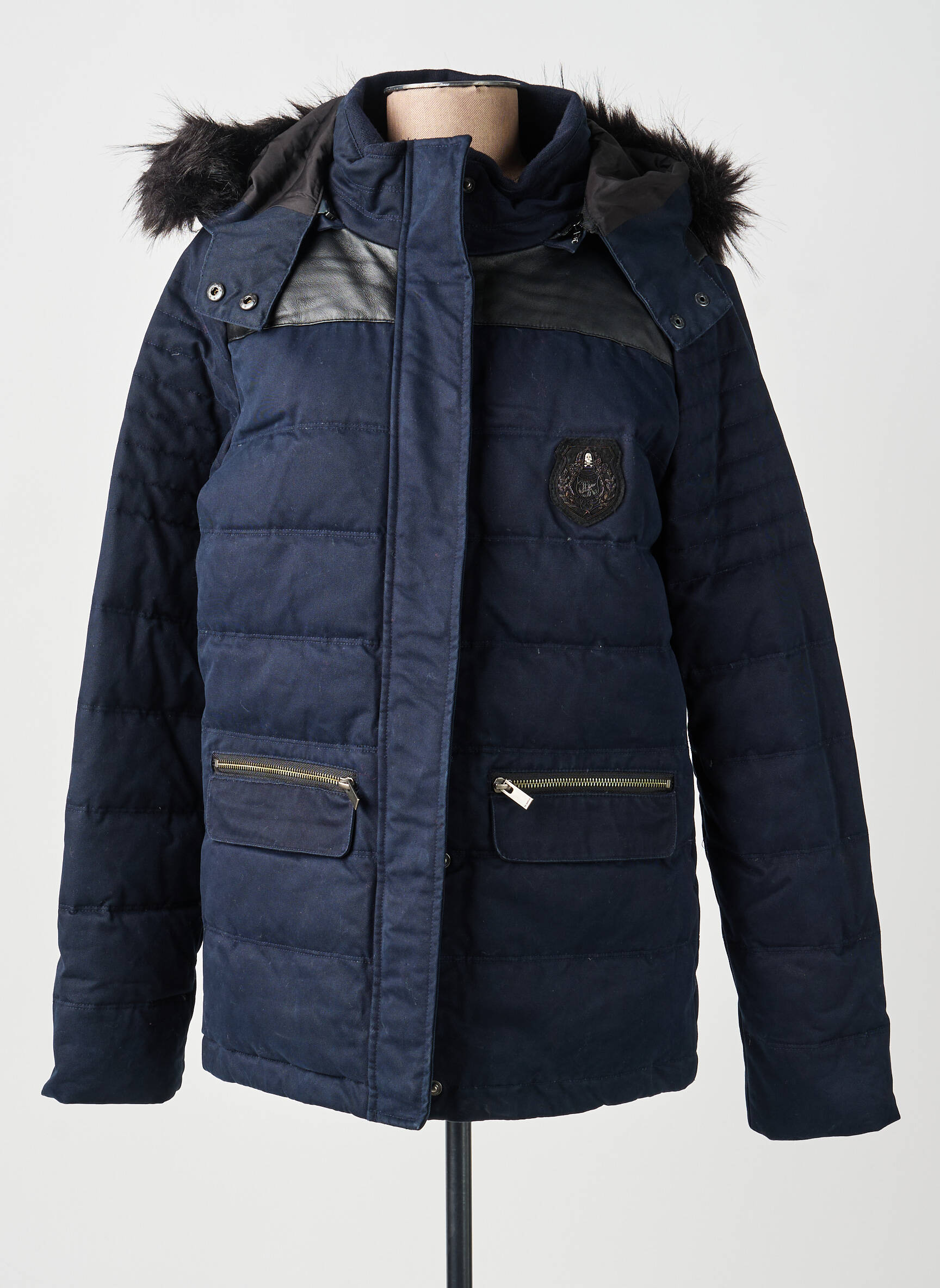 Doudoune manches longues a capuche bleu THE KOOPLES homme