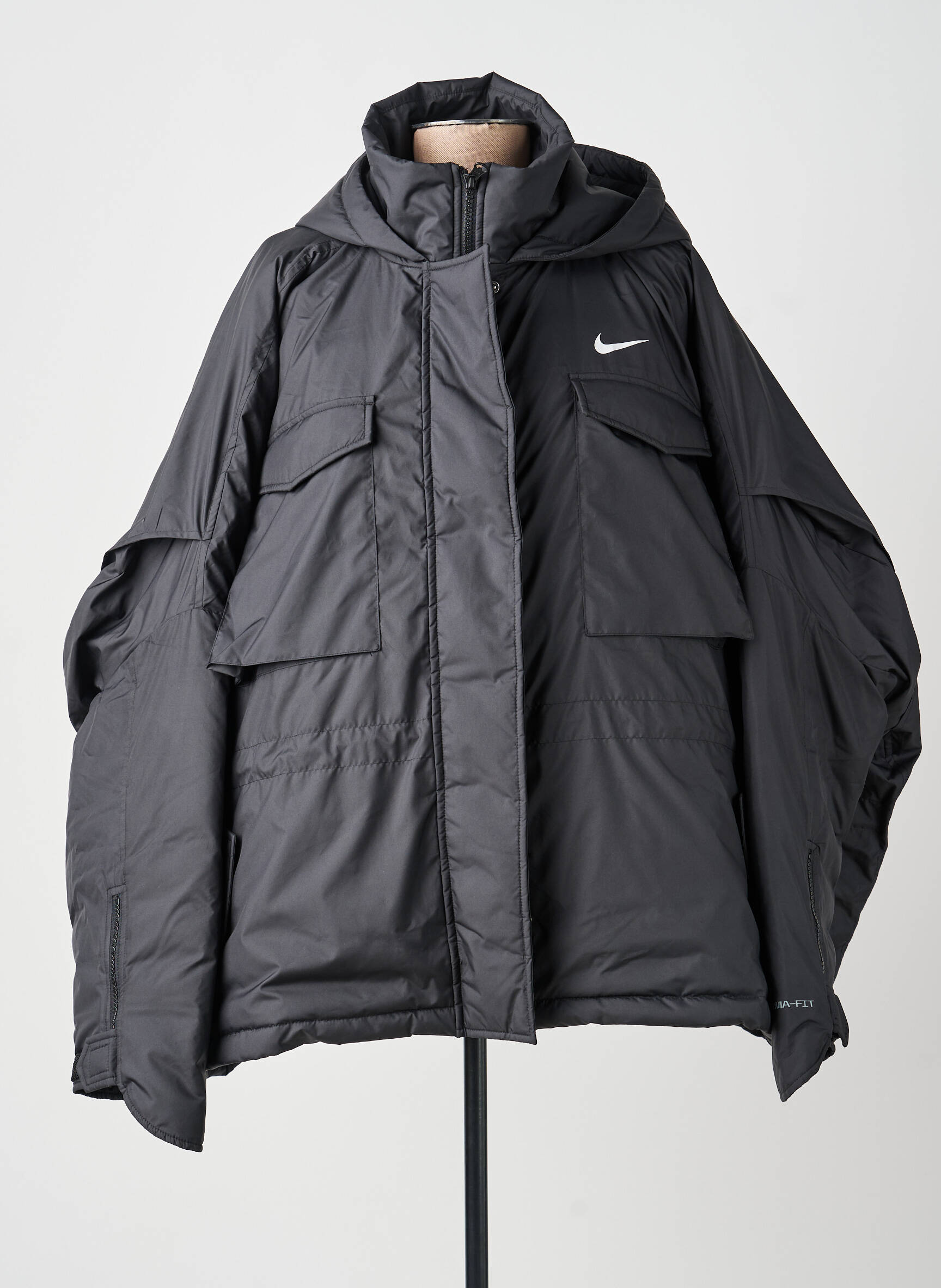 Coupe-vent manches longues a capuche noir NIKE femme
