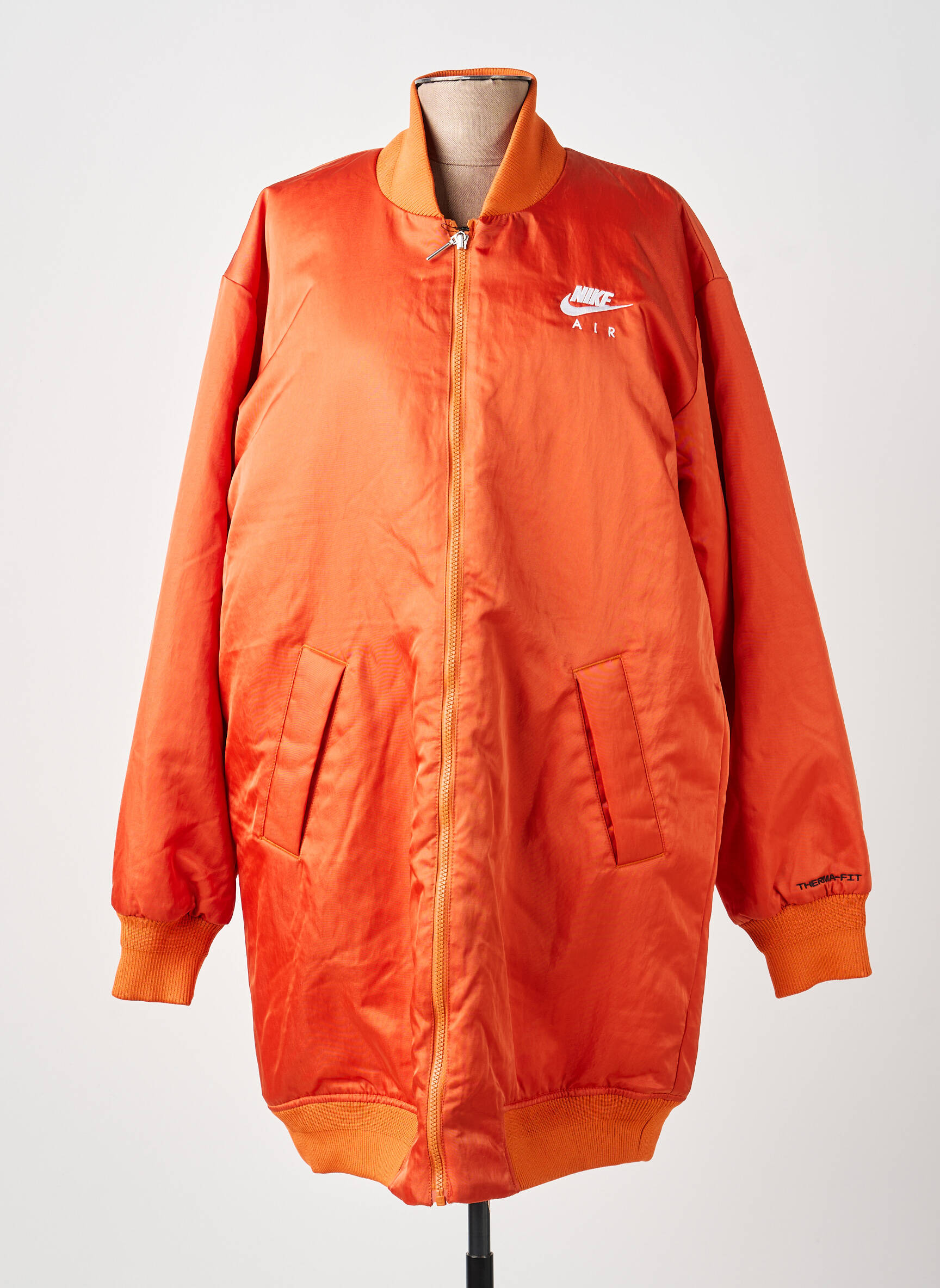 Blouson effet matière satinée orange NIKE femme