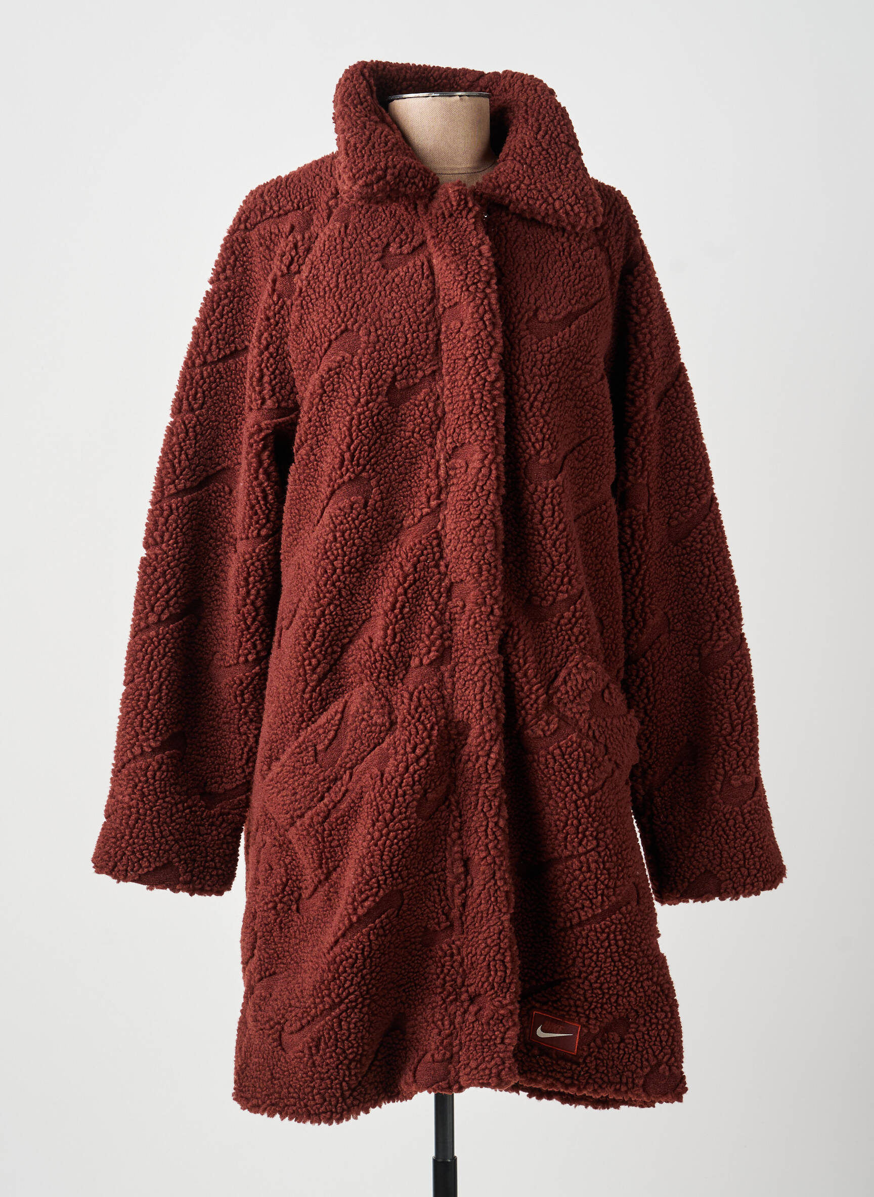 Manteau long coupe droite sans capuche marron NIKE femme
