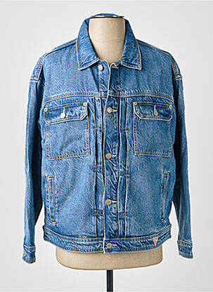 Veste casual fermeture boutonnée sur le devant bleu GUESS homme