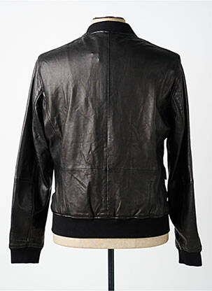 Veste en cuir poches noir IKKS homme
