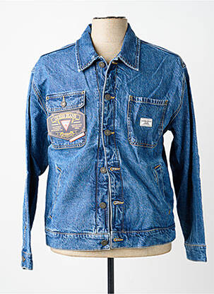Veste casual fermeture boutonnée sur le devant bleu GUESS homme