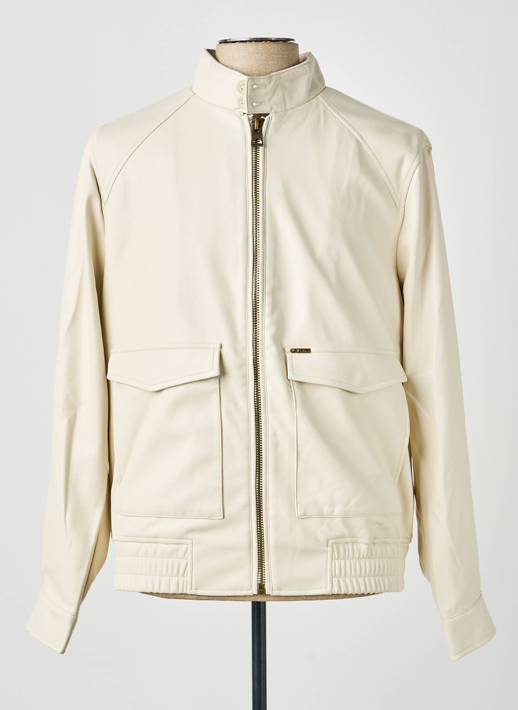 Veste simili cuir poches beige GUESS homme