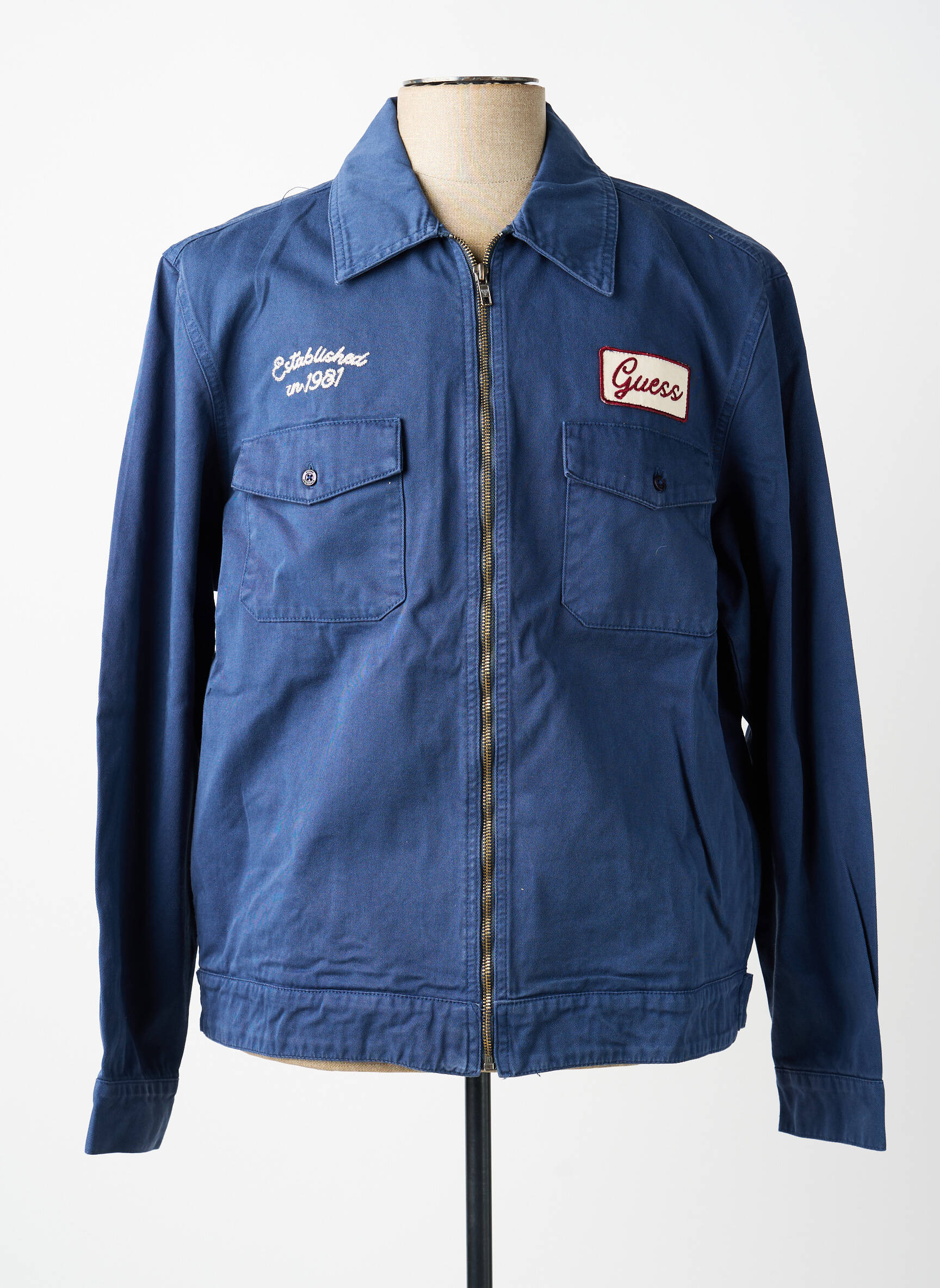Veste casual resserrée sur le bas bleu GUESS homme