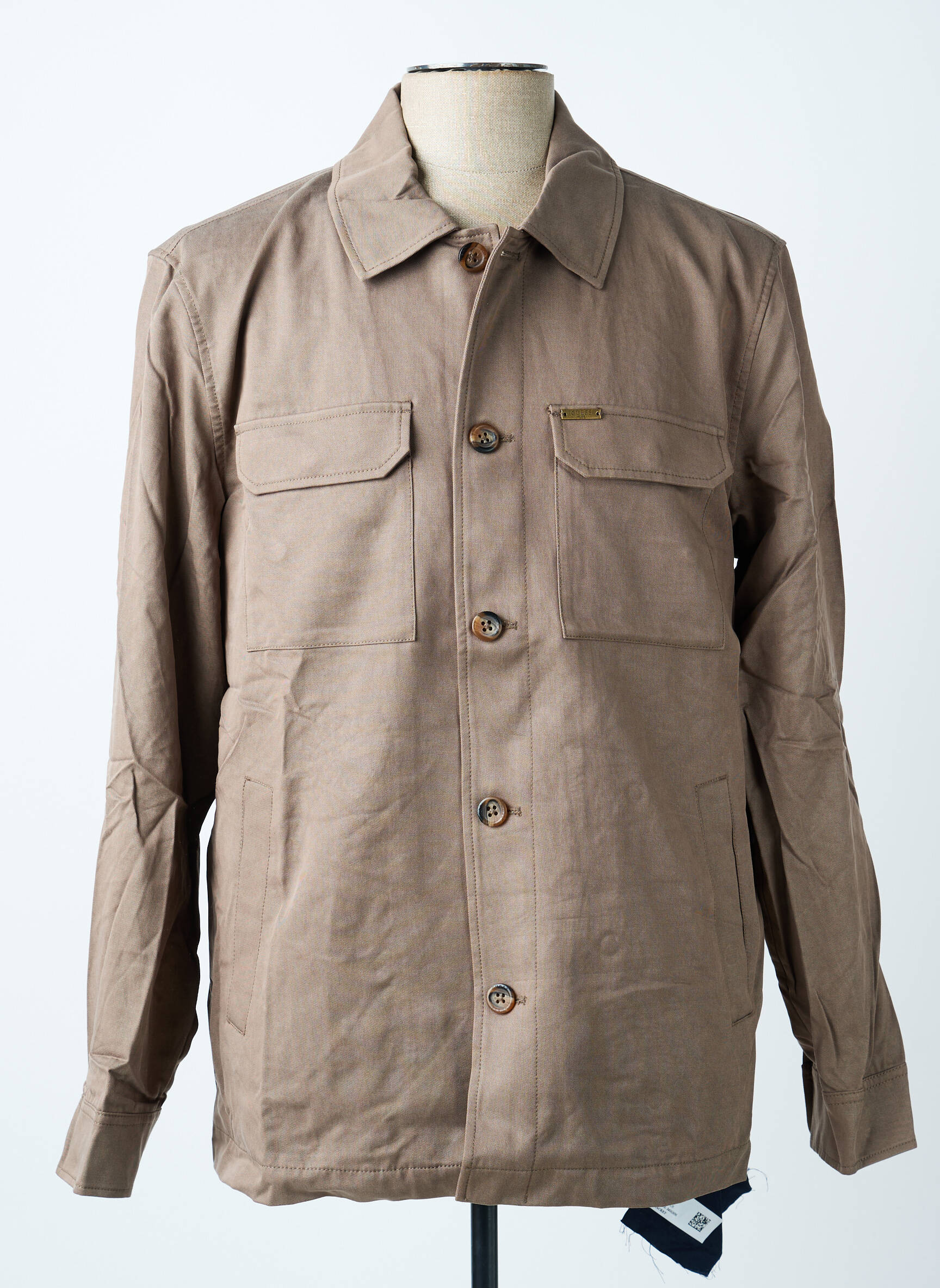 Veste casual fermeture boutonnée sur le devant gris GUESS homme