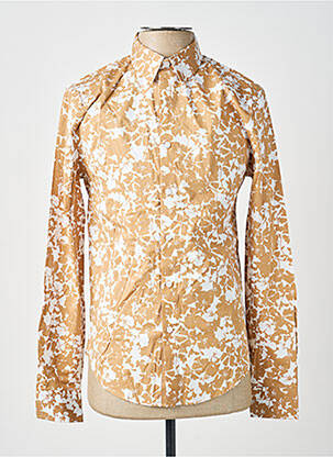 Chemise manches longues tissage popeline beige GUESS homme