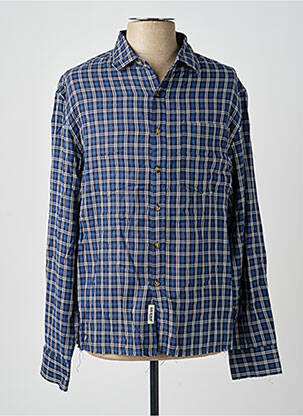 Chemise manches longues poches bleu GUESS homme