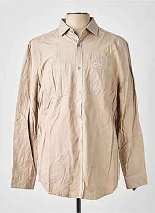 Chemise manches longues poches marron GUESS homme
