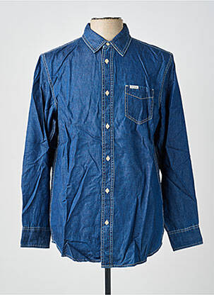 Chemise manches longues poches bleu GUESS homme