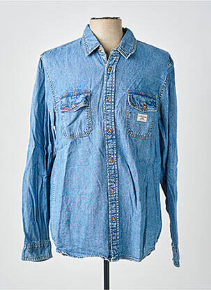 Chemise manches longues poches bleu GUESS homme