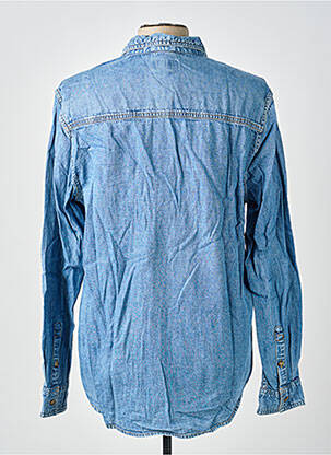 Chemise manches longues poches bleu GUESS homme