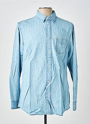 Chemise manches longues poches bleu GUESS homme
