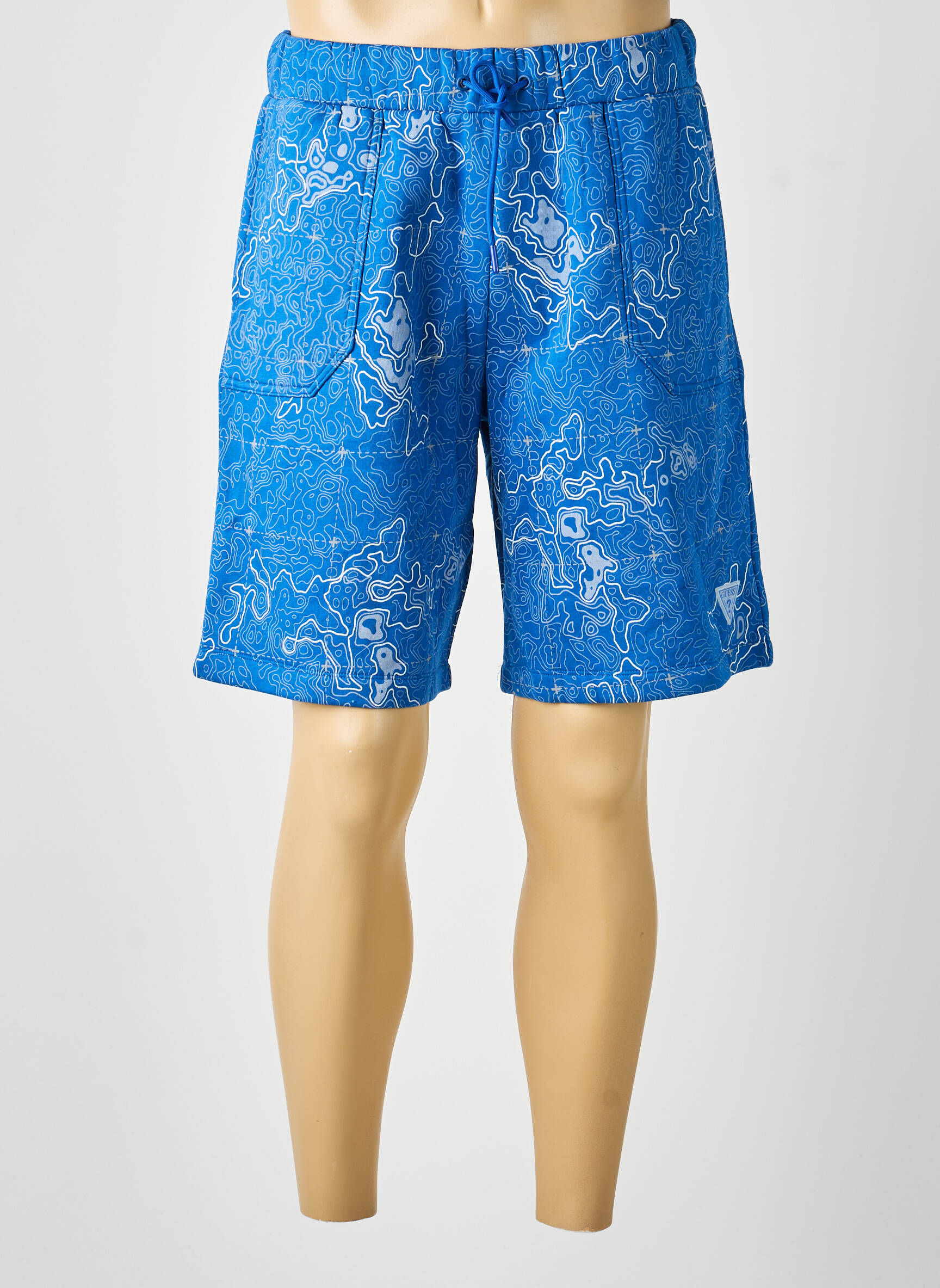 Short fermeture liens à nouer taille normale bleu GUESS homme