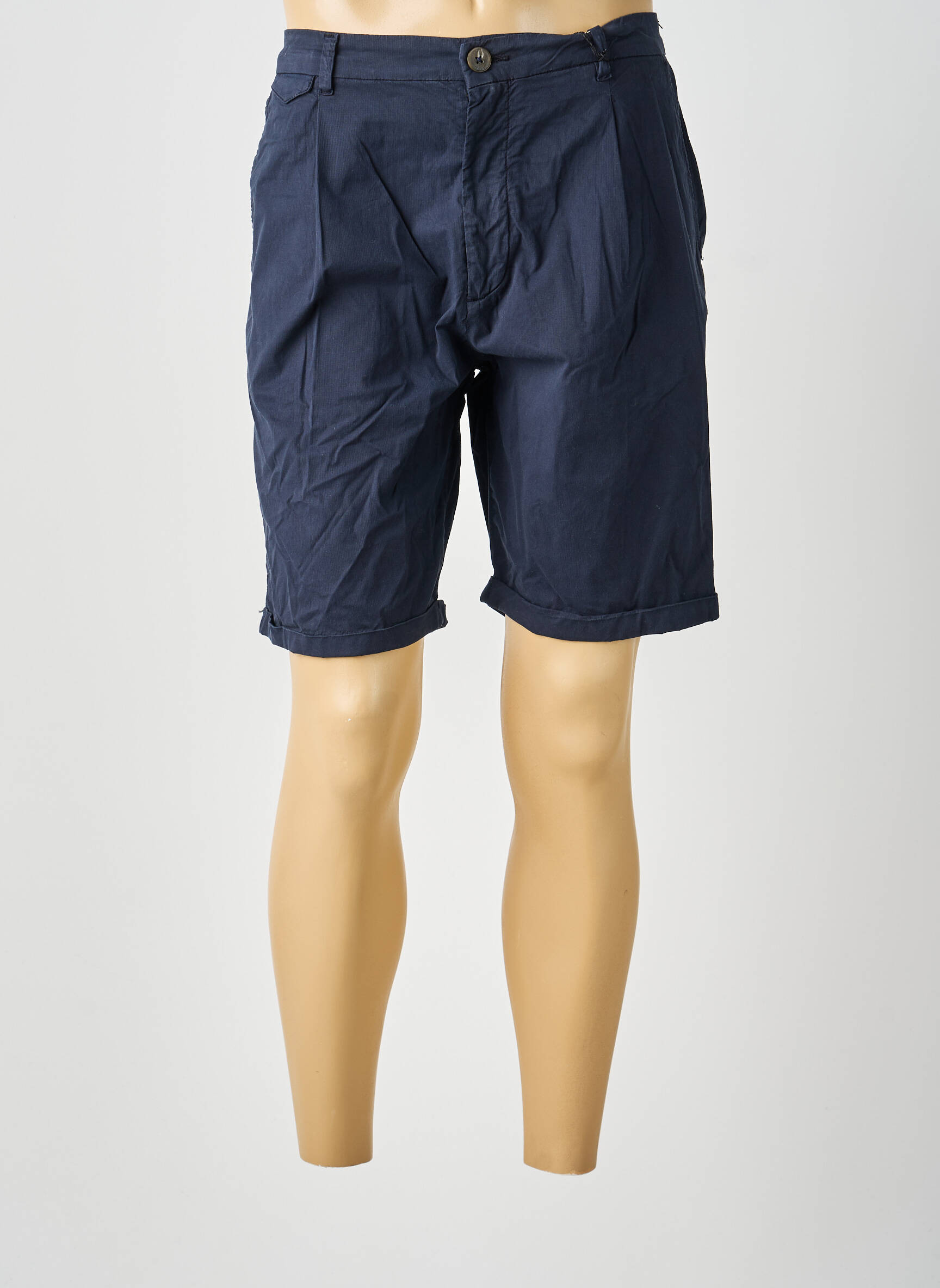 Bermuda taille à pinces taille normale bleu GUESS homme