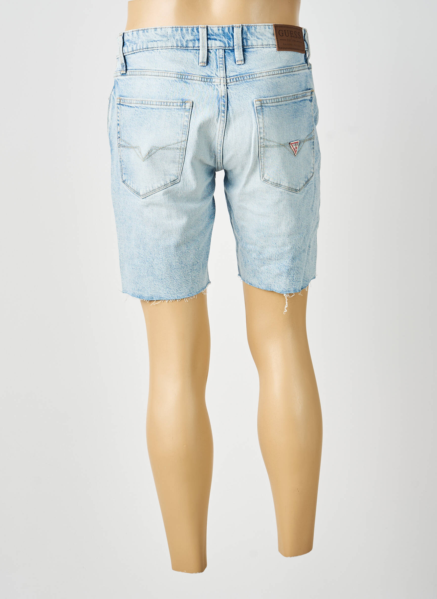 Bermuda tissage denim taille normale bleu GUESS homme
