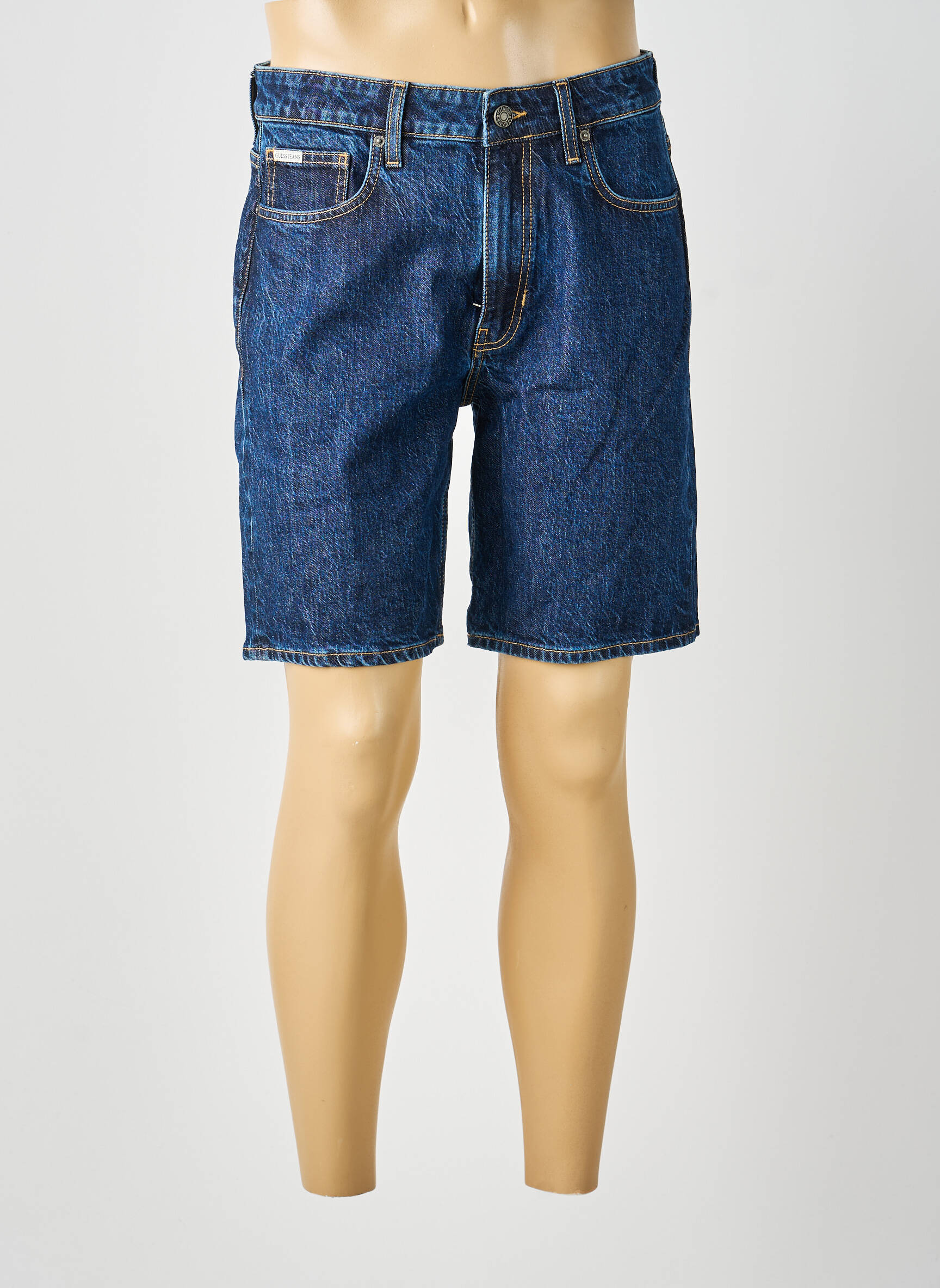 Bermuda tissage denim taille normale bleu GUESS homme
