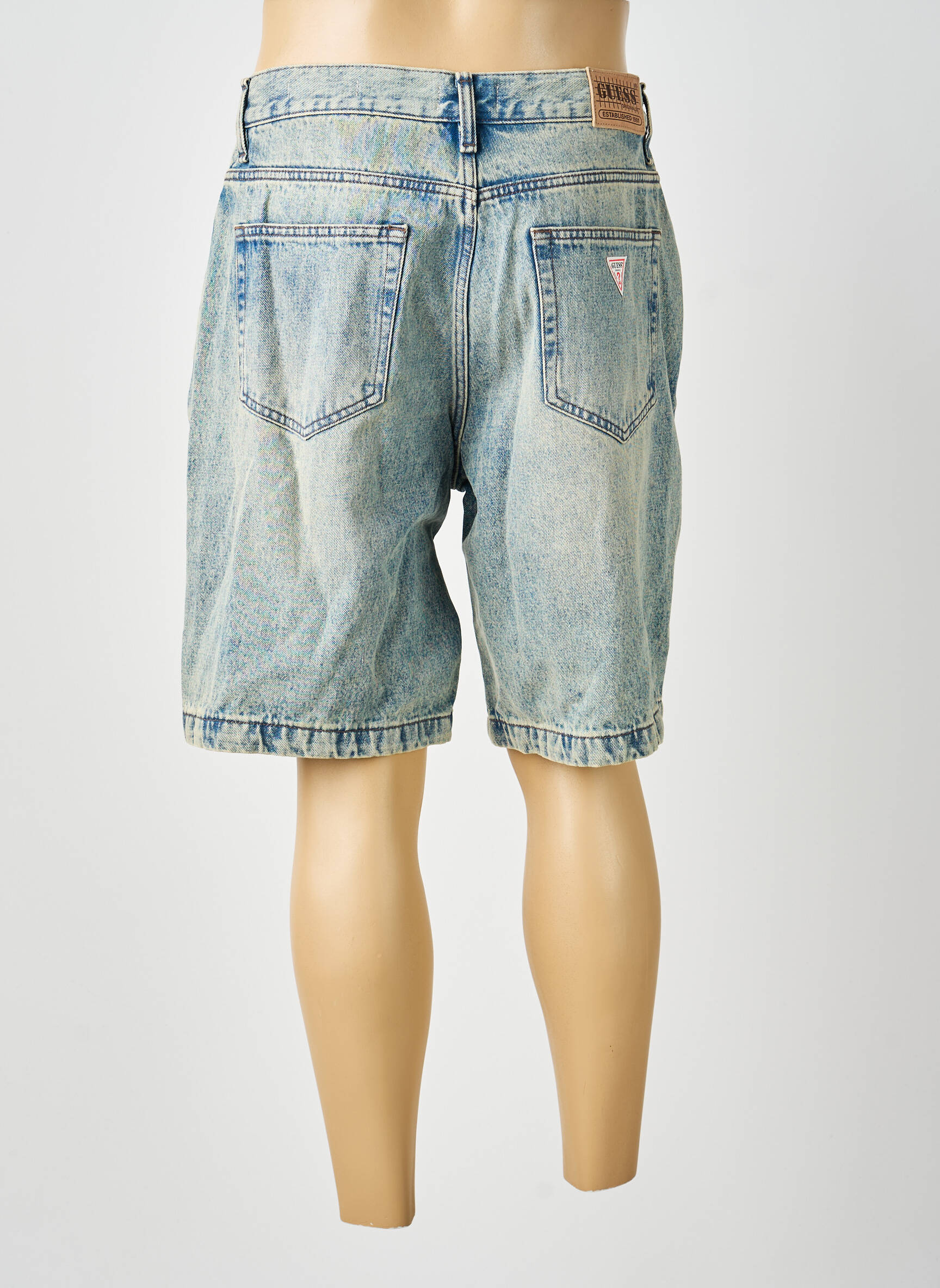 Bermuda tissage denim taille normale bleu GUESS homme