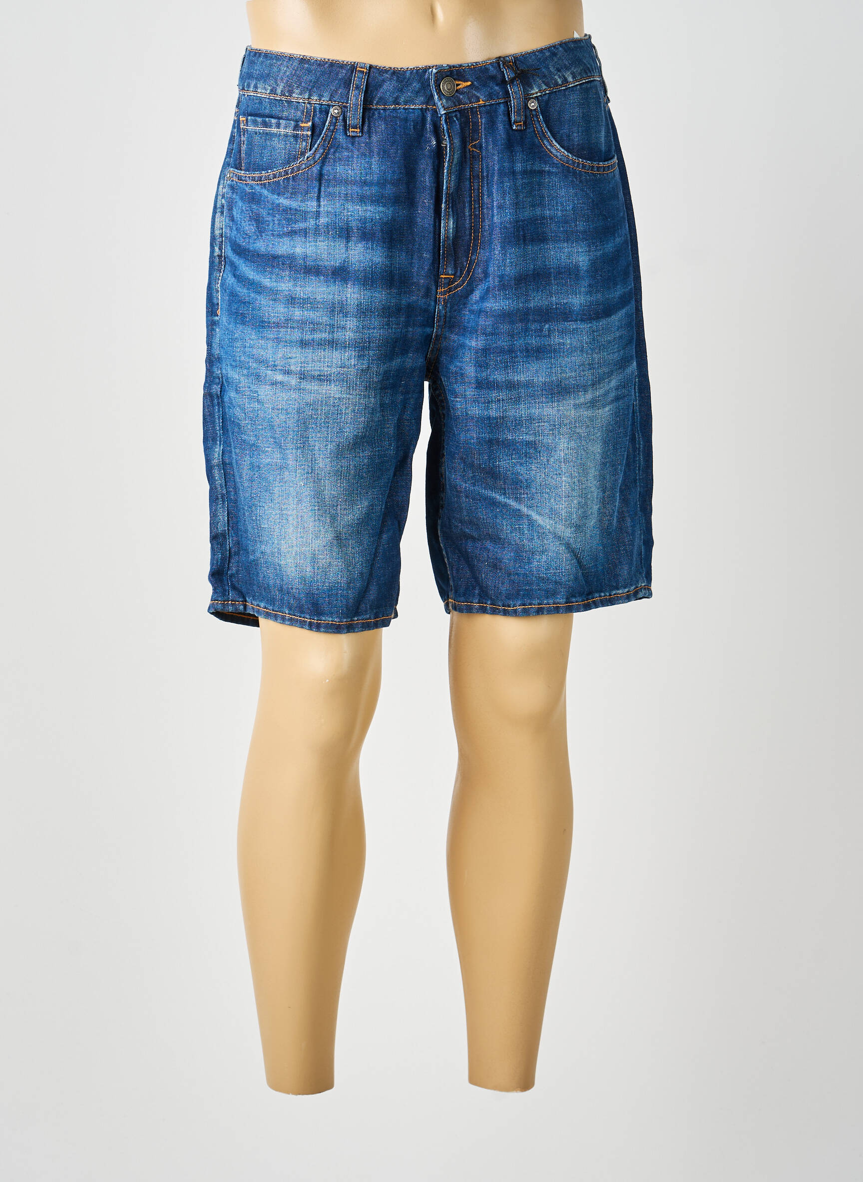 Bermuda tissage denim taille normale bleu GUESS homme