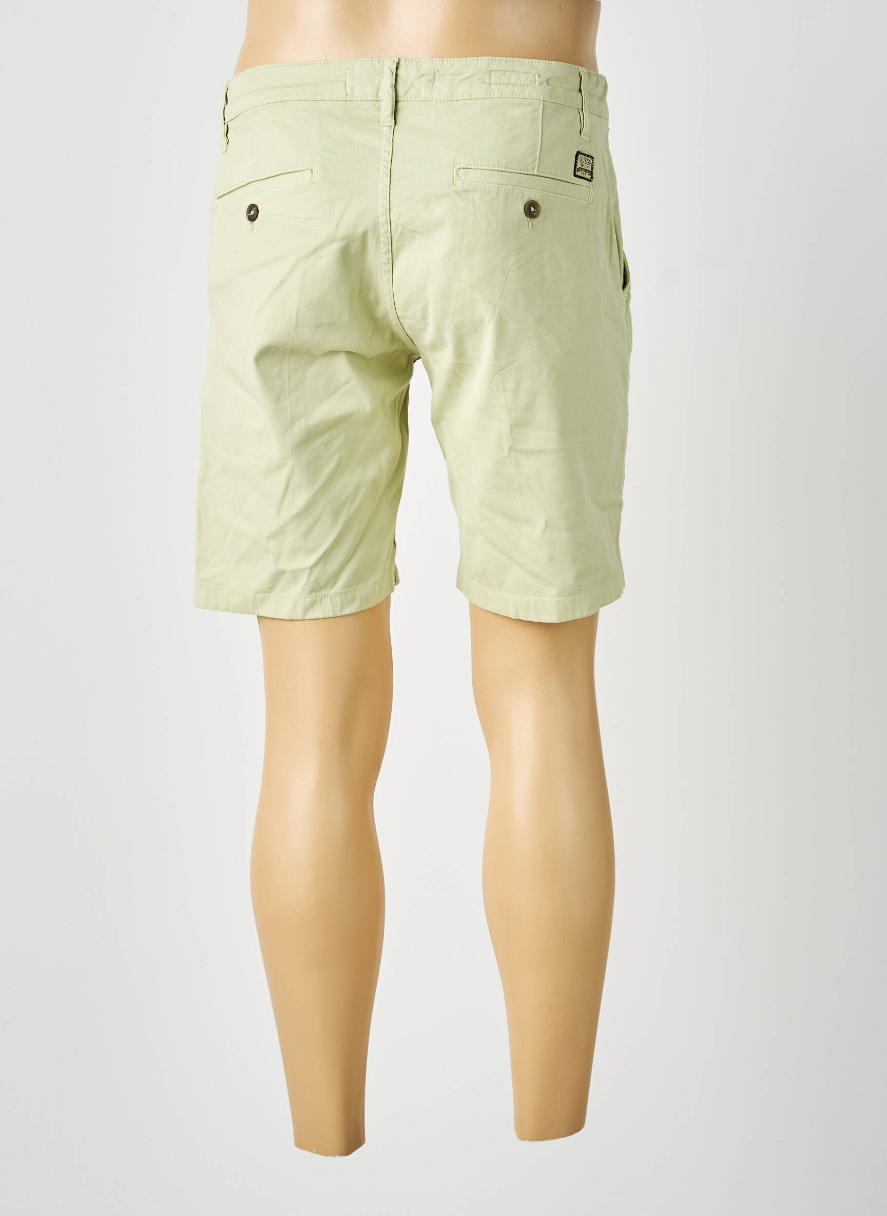 Bermuda taille à pinces taille normale vert GUESS homme