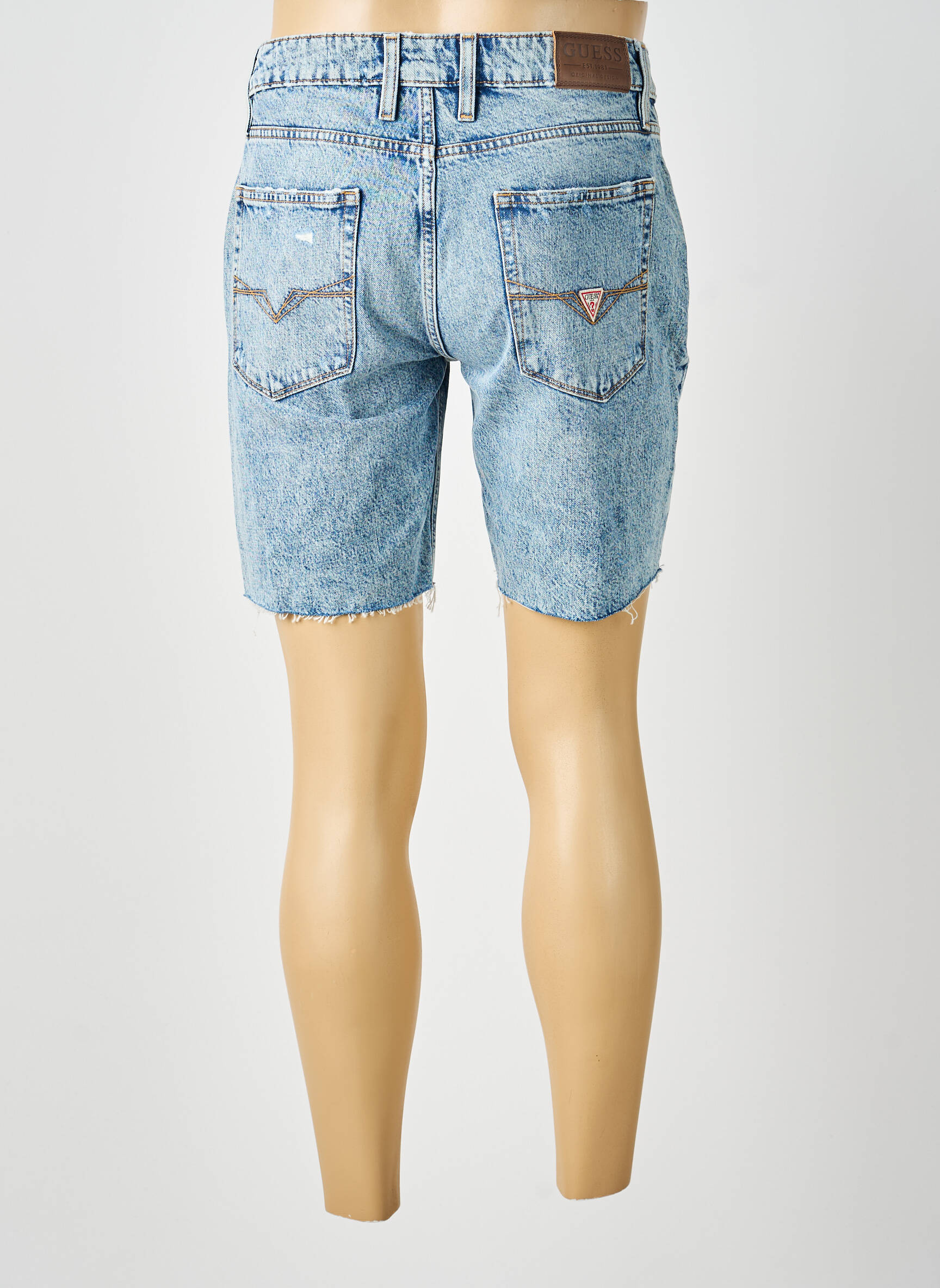 Bermuda tissage denim taille normale bleu GUESS homme