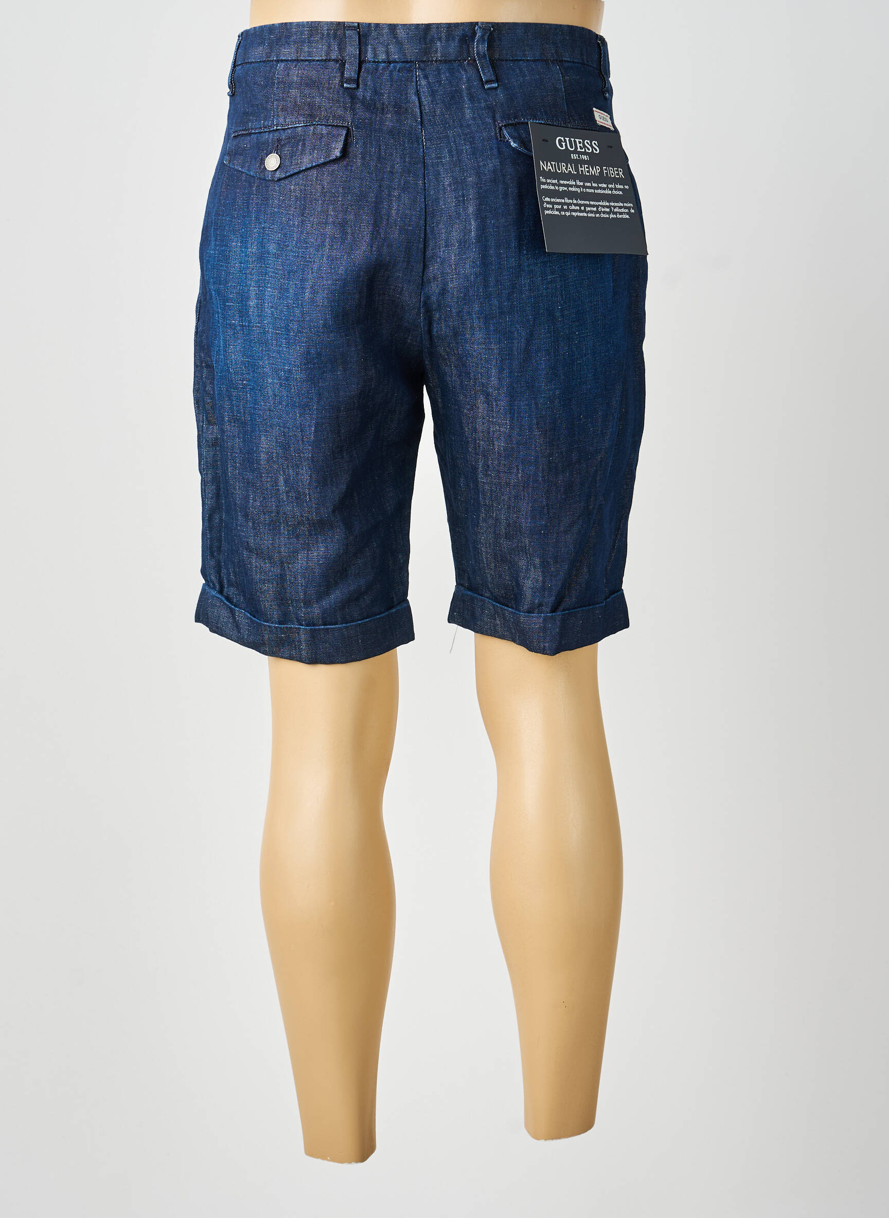 Bermuda tissage denim taille normale bleu GUESS homme