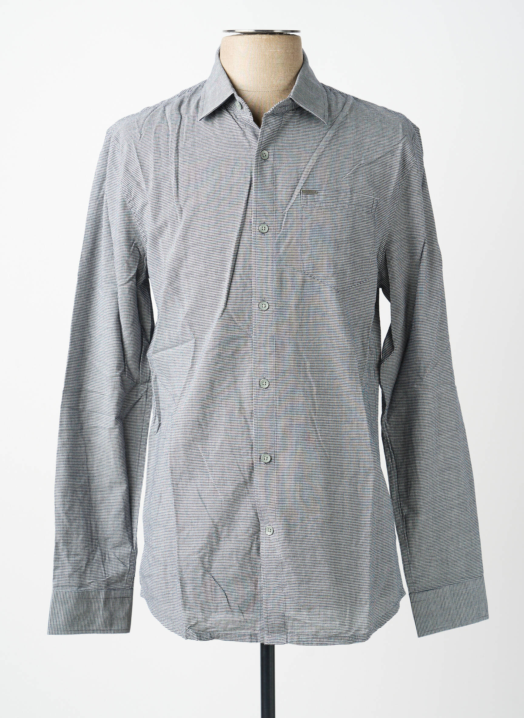 Chemise manches longues poches noir GUESS homme
